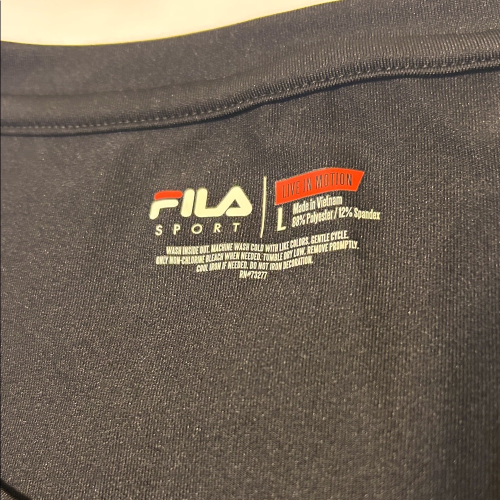 Fila Women's Black Tee with Colorful Accents - Picture 2 of 5